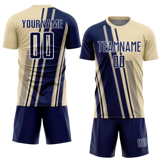 Uniform Lines Sports Cream Navy-White Soccer Custom Jersey Sublimation Uniform Lines Sports Cream Navy-White Soccer Custom Jersey Sublimation