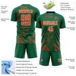 Sports Custom Uniform Lines Green Curve Kelly Orange-White Jersey Sublimation Soccer Sports Custom Uniform Lines Green Curve Kelly Orange-White Jersey Sublimation Soccer