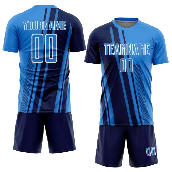 Jersey Powder Lines Blue Navy-White Soccer Uniform Sports Custom Sublimation Jersey Powder Lines Blue Navy-White Soccer Uniform Sports Custom Sublimation