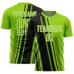 Uniform Sublimation Sports Black-White Neon Green Jersey Custom Lines Soccer