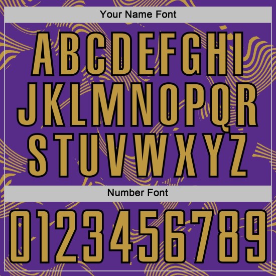 Gold-Black Sports Uniform Old Curve Purple Soccer Jersey Sublimation Lines Custom