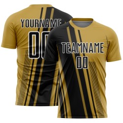 Old Custom Gold Uniform Jersey Soccer Black-White Sports Lines Sublimation