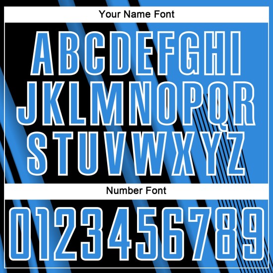 Sublimation Soccer Powder Jersey Custom Black-White Blue Lines Sports Uniform Sublimation Soccer Powder Jersey Custom Black-White Blue Lines Sports Uniform