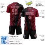 Sublimation Jersey Crimson Custom Black-White Lines Uniform Sports Soccer