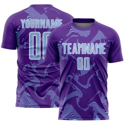 Uniform Soccer Lines Blue-White Sports Curve Purple Light Custom Jersey Sublimation
