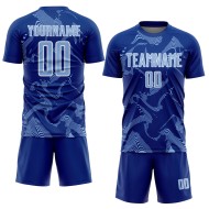 Custom Lines Jersey Sublimation Light Blue-White Sports Royal Curve Uniform Soccer