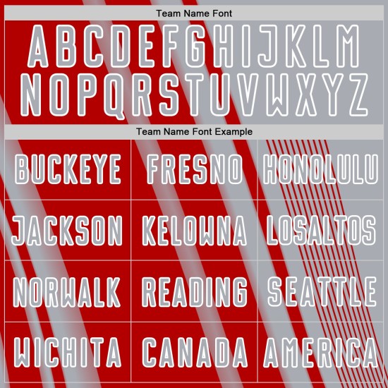 Custom Gray Sports Soccer Jersey Lines Uniform Red-White Sublimation Custom Gray Sports Soccer Jersey Lines Uniform Red-White Sublimation