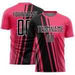 Soccer Lines Sublimation Neon Uniform Custom Pink Jersey Sports Black-White Soccer Lines Sublimation Neon Uniform Custom Pink Jersey Sports Black-White