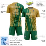 Custom Sublimation Uniform Green-White Gold Old Jersey Soccer Kelly Lines Sports Custom Sublimation Uniform Green-White Gold Old Jersey Soccer Kelly Lines Sports