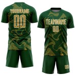 Curve Jersey Soccer Old Sublimation Lines Custom Uniform Sports Green Gold-White
