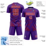 Sublimation Uniform Custom Curve Soccer Lines Sports Jersey Red-White Purple Sublimation Uniform Custom Curve Soccer Lines Sports Jersey Red-White Purple