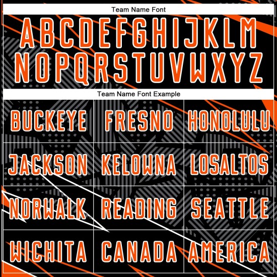 Jersey Uniform Black Sports Custom Sublimation Soccer Lines Orange-White