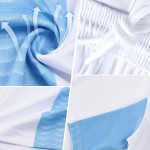 Jersey Blue Soccer Sublimation Sky Lines Black-White Sports Custom Uniform