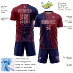 Custom Lines Crimson Uniform Sublimation Soccer Jersey Navy-White Sports Custom Lines Crimson Uniform Sublimation Soccer Jersey Navy-White Sports