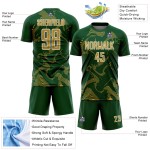 Curve Jersey Soccer Old Sublimation Lines Custom Uniform Sports Green Gold-White