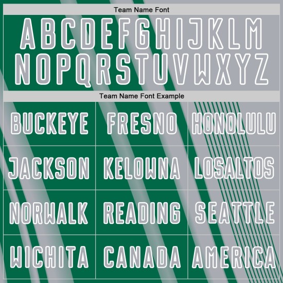 Custom Soccer Jersey Sports Uniform Kelly Green-White Gray Lines Sublimation Custom Soccer Jersey Sports Uniform Kelly Green-White Gray Lines Sublimation