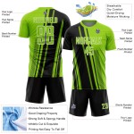 Uniform Sublimation Sports Black-White Neon Green Jersey Custom Lines Soccer