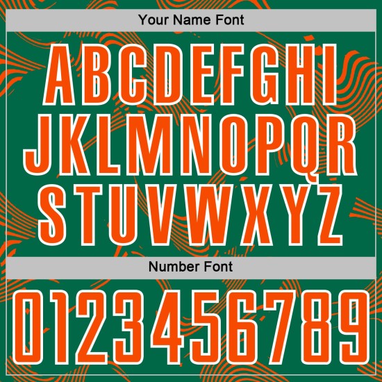 Sports Custom Uniform Lines Green Curve Kelly Orange-White Jersey Sublimation Soccer Sports Custom Uniform Lines Green Curve Kelly Orange-White Jersey Sublimation Soccer