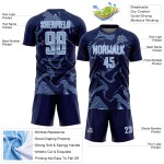 Soccer Light Jersey Sports Uniform Sublimation Navy Custom Blue-White Lines Curve Soccer Light Jersey Sports Uniform Sublimation Navy Custom Blue-White Lines Curve
