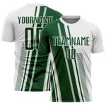 Green Custom Soccer Sublimation Lines Uniform White Jersey Sports