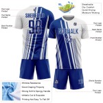 Royal Sports White Sublimation Uniform Lines Soccer Jersey Custom