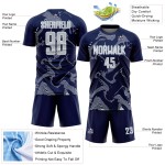 Curve Sports Navy Jersey Sublimation Lines Uniform Soccer Silver-White Custom Curve Sports Navy Jersey Sublimation Lines Uniform Soccer Silver-White Custom