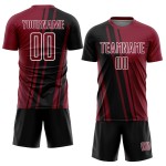 Sublimation Jersey Crimson Custom Black-White Lines Uniform Sports Soccer