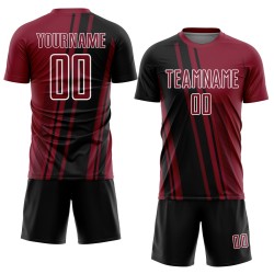 Sublimation Jersey Crimson Custom Black-White Lines Uniform Sports Soccer Sublimation Jersey Crimson Custom Black-White Lines Uniform Sports Soccer