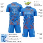Jersey Curve Uniform Lines Soccer Blue Sports Orange-White Sublimation Powder Custom Jersey Curve Uniform Lines Soccer Blue Sports Orange-White Sublimation Powder Custom