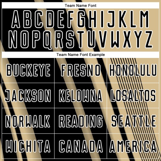 Sports Uniform Lines Vegas Jersey Soccer Sublimation Gold Black-White Custom