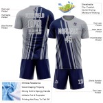 Lines Soccer Navy-White Custom Sublimation Gray Uniform Jersey Sports Lines Soccer Navy-White Custom Sublimation Gray Uniform Jersey Sports