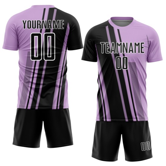 Lines Light Black-White Custom Purple Soccer Uniform Jersey Sublimation Sports Lines Light Black-White Custom Purple Soccer Uniform Jersey Sublimation Sports