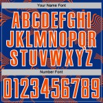 Custom Sports Soccer Orange-White Jersey Uniform Curve Royal Sublimation Lines Custom Sports Soccer Orange-White Jersey Uniform Curve Royal Sublimation Lines