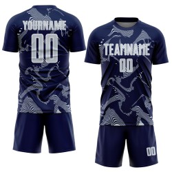 Curve Sports Navy Jersey Sublimation Lines Uniform Soccer Silver-White Custom Curve Sports Navy Jersey Sublimation Lines Uniform Soccer Silver-White Custom