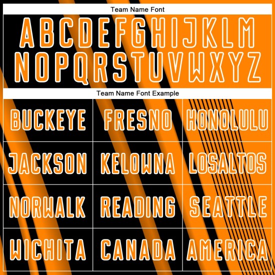 Uniform Orange Jersey Sublimation Lines Custom Bay Sports Soccer Black-White