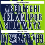 Navy-White Sports Uniform Soccer Neon Jersey Sublimation Lines Custom Green Navy-White Sports Uniform Soccer Neon Jersey Sublimation Lines Custom Green
