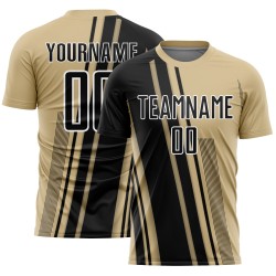 Sports Uniform Lines Vegas Jersey Soccer Sublimation Gold Black-White Custom