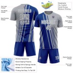 Jersey Soccer Custom Sublimation Royal-White Sports Gray Uniform Lines Jersey Soccer Custom Sublimation Royal-White Sports Gray Uniform Lines