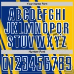 Jersey Sports Royal-White Custom Sublimation Uniform Soccer Lines Yellow