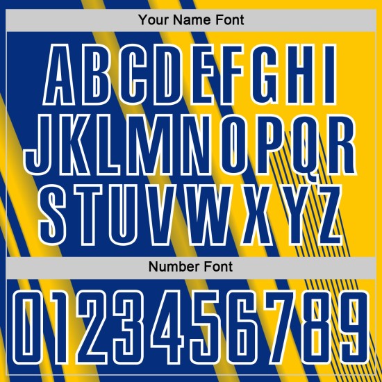 Jersey Sports Royal-White Custom Sublimation Uniform Soccer Lines Yellow