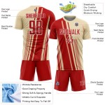 Sublimation Uniform Lines Custom Red-White Jersey Soccer Cream Sports Sublimation Uniform Lines Custom Red-White Jersey Soccer Cream Sports