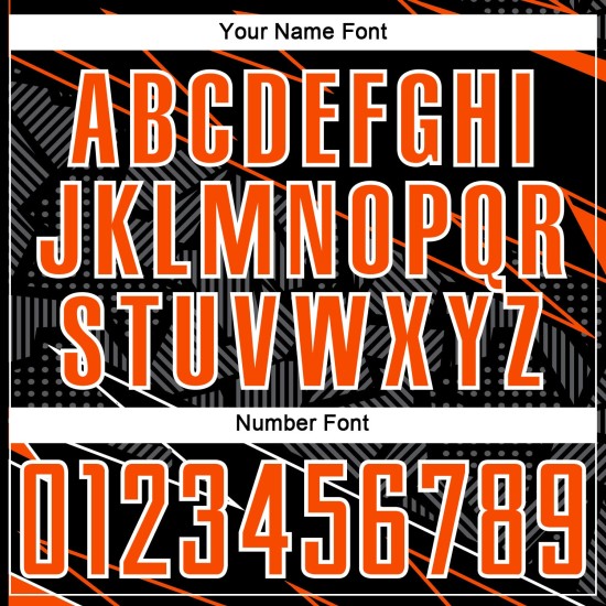 Jersey Uniform Black Sports Custom Sublimation Soccer Lines Orange-White