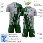 Soccer Uniform Sports Sublimation Jersey Custom Green-White Gray Lines Soccer Uniform Sports Sublimation Jersey Custom Green-White Gray Lines