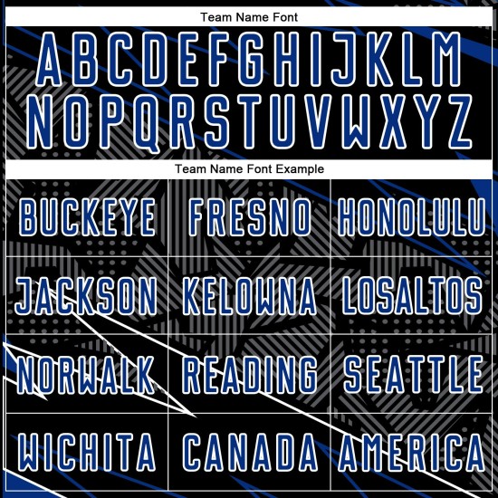 Uniform Lines Royal-White Sports Soccer Sublimation Black Jersey Custom