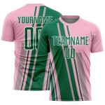 Sports Sublimation Light Custom Kelly Uniform Jersey Soccer Pink Lines Green-White Sports Sublimation Light Custom Kelly Uniform Jersey Soccer Pink Lines Green-White