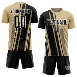 Sports Uniform Lines Vegas Jersey Soccer Sublimation Gold Black-White Custom Sports Uniform Lines Vegas Jersey Soccer Sublimation Gold Black-White Custom