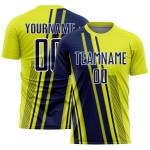 Lines Yellow Neon Soccer Jersey Sports Navy-White Sublimation Custom Uniform Lines Yellow Neon Soccer Jersey Sports Navy-White Sublimation Custom Uniform