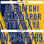 Jersey Uniform Lines Custom Soccer Gold Navy-White Sports Sublimation