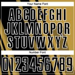 Old Custom Gold Uniform Jersey Soccer Black-White Sports Lines Sublimation Old Custom Gold Uniform Jersey Soccer Black-White Sports Lines Sublimation