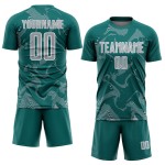 Curve Sports Sublimation Teal Jersey Gray-White Lines Soccer Custom Uniform